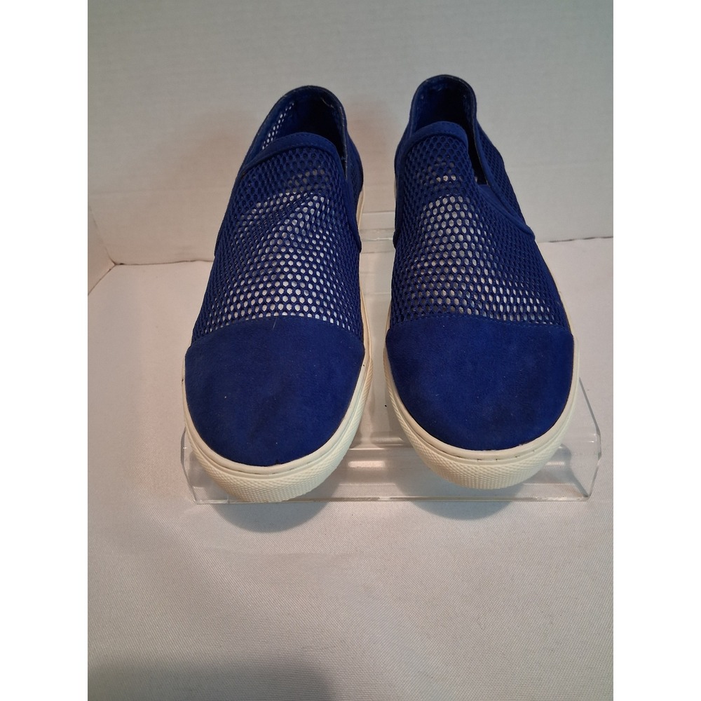 Fergalicious Marathon Blue Mesh Suede Slip On Sneakers Women's Size 10